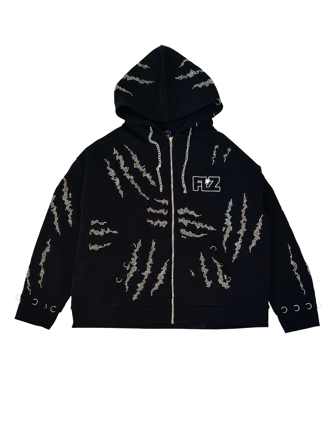 FINAL ZONE RISING STARS BLACK ZIP HOODIE