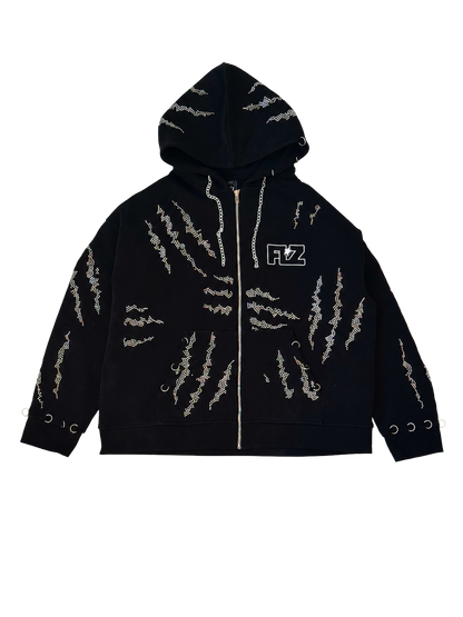 FINAL ZONE RISING STARS BLACK ZIP HOODIE