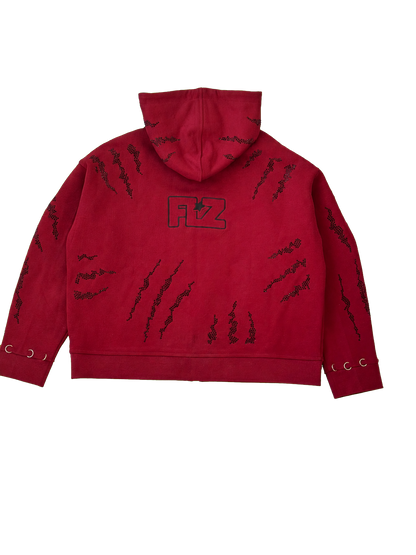 FINAL ZONE RISING STARS RED ZIP HOODIE