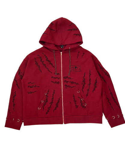 FINAL ZONE RISING STARS RED ZIP HOODIE